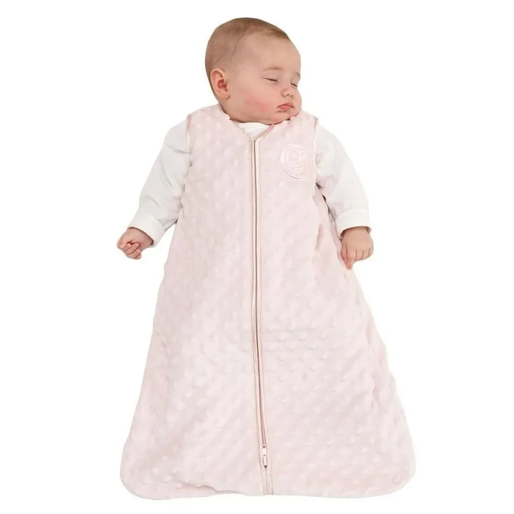 HALO Sleepsack Wearable Blanket Pink Plush Dots Size Small